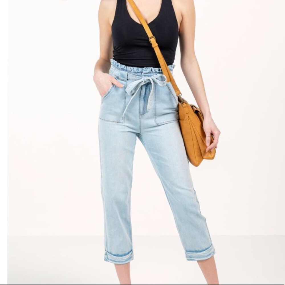 Francescas Dylan Hi Rise Paper Bag Jeans